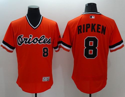 Orioles #8 Cal Ripken Orange Flexbase Authentic Collection Cooperstown Stitched Jersey - Zenithce