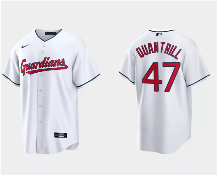 Cleveland Guardians #47 Cal Quantrill White Cool Base Stitched Jersey - Zenithce
