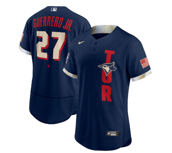 Toronto Blue Jays #27 Vladimir Guerrero Jr. 2021 Navy All-Star Flex Base Stitched Jersey - Zenithce