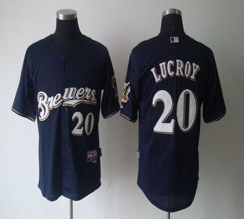 Brewers #20 Jonathan Lucroy Blue Cool Base Stitched Jersey - Zenithce