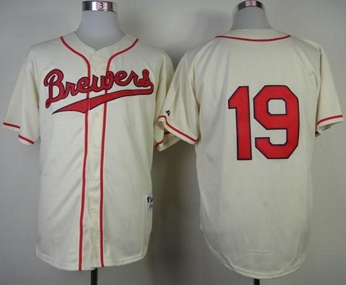 Brewers #19 Robin Yount Cream 1948 Turn Back The Clock Stitched Jersey - Zenithce