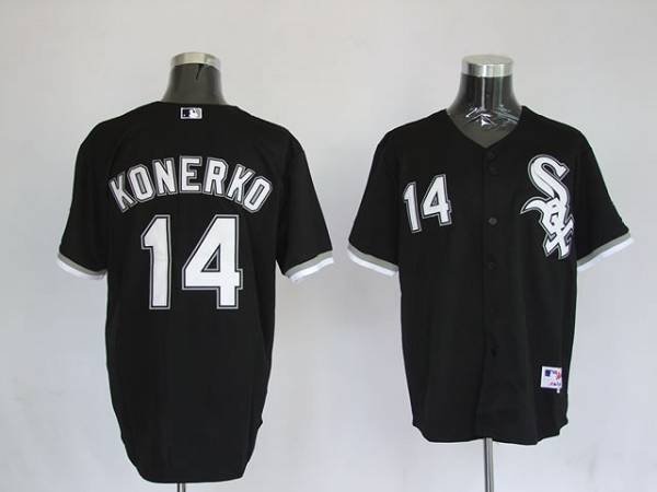 White Sox #14 Paul Konerko Stitched Black Jersey - Zenithce