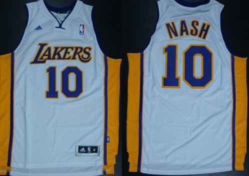 Los Angeles Lakers #10 Steve Nash Revolution 30 Swingman White Jersey - Zenithce