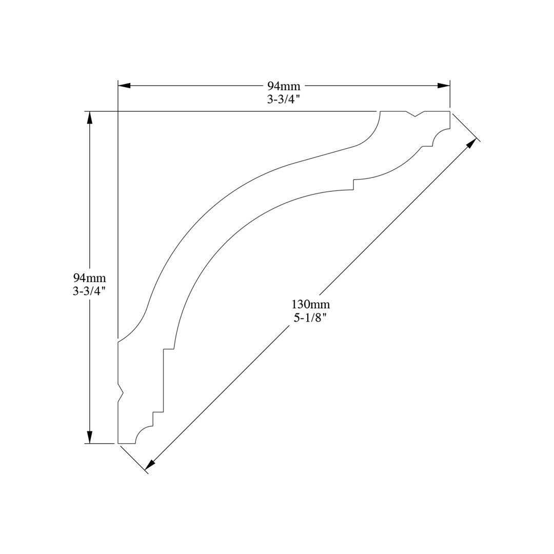 ORAC DECOR 2-3/4 in. D x 1/2 in. W x 4 in. L Primed - Zenithce