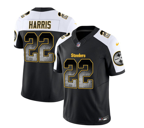 Pittsburgh Steelers #22 Najee Harris Black White 2023 F.U.S.E. Smoke Vapor Untouchable Limited Stitched Jersey - Zenithce
