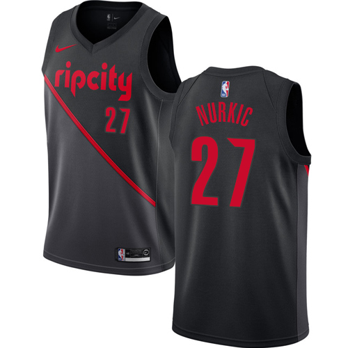 Blazers #27 Jusuf Nurkic Black Swingman City Edition 2018-19 Jersey - Zenithce