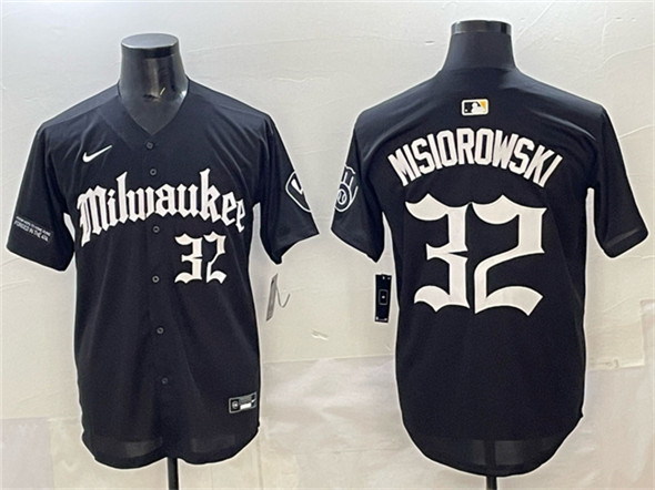 Milwaukee Brewers #32 Jacob Misiorowski Black 'Gothic 414 Shadows Edition' Vapor Premier Limited Stitched Jersey - Zenithce
