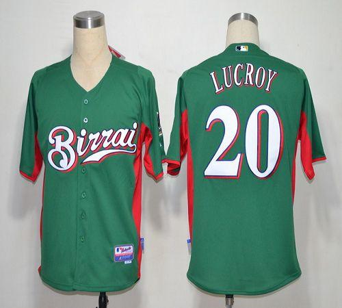 Brewers #20 Jonathan Lucroy Green Birrai Cool Base Stitched Jersey - Zenithce
