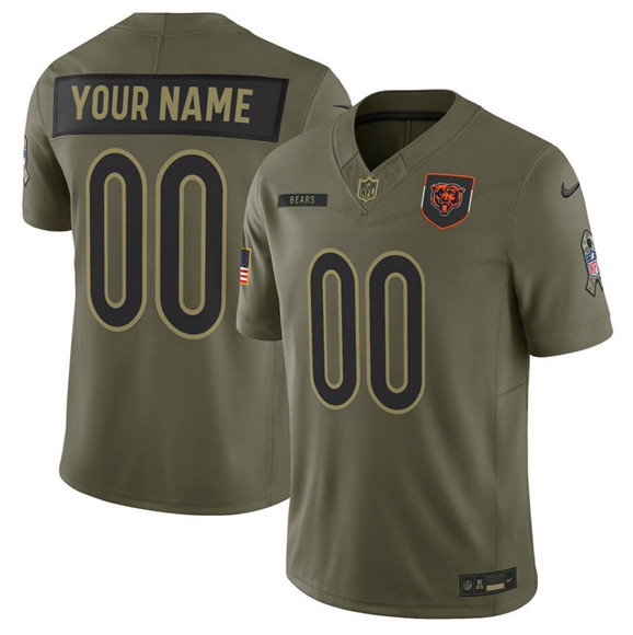 Chicago Bears Custom Olive 2025 F.U.S.E. Salute to Service Limited Stitched Jersey - Zenithce