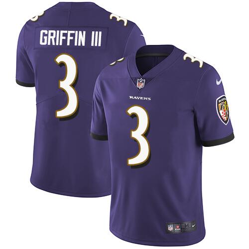 Baltimore Ravens #3 Robert Griffin III Purple Limited Jersey - Zenithce