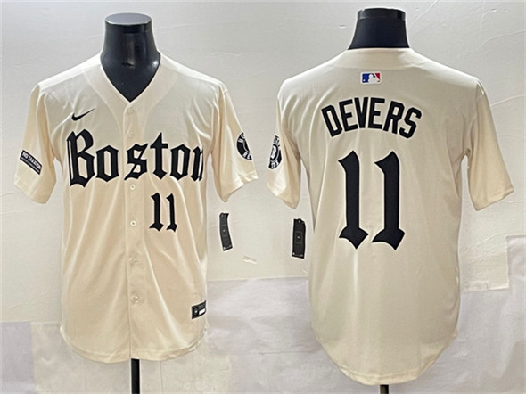 Boston Red Sox #11 Rafael Devers Cream Gothic Vapor Limited Stitched Jersey - Zenithce