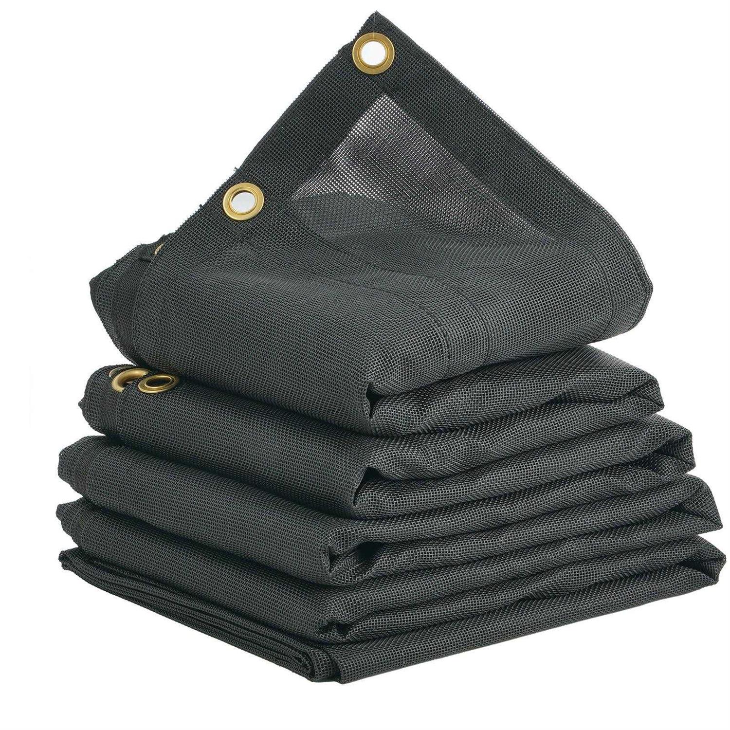 VEVOR Dump Truck Mesh Tarp PVC Coated Black Heavy Duty Cover with 5.5 18oz Double Pocket - Zenithce