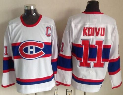 Canadiens #11 Saku Koivu White CCM Throwback Stitched Jersey - Zenithce