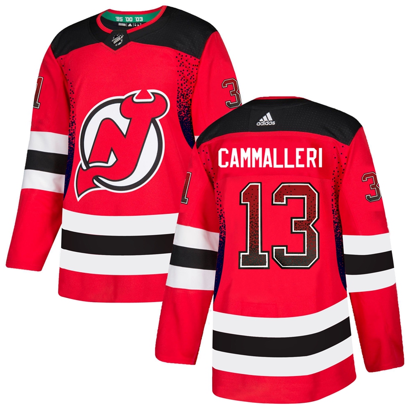 New Jersey Devils #13 Nico Hischier Red Drift Fashion Stitched Jersey - Zenithce