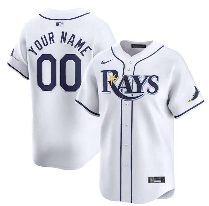Tampa Bay Rays Custom White Home Limited Stitched Jersey - Zenithce