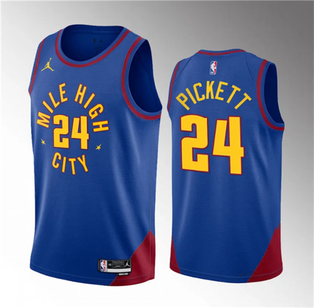 Denver Nuggets #24 Jalen Pickett Blue 2023 Draft Statement Edition Stitched Jersey - Zenithce