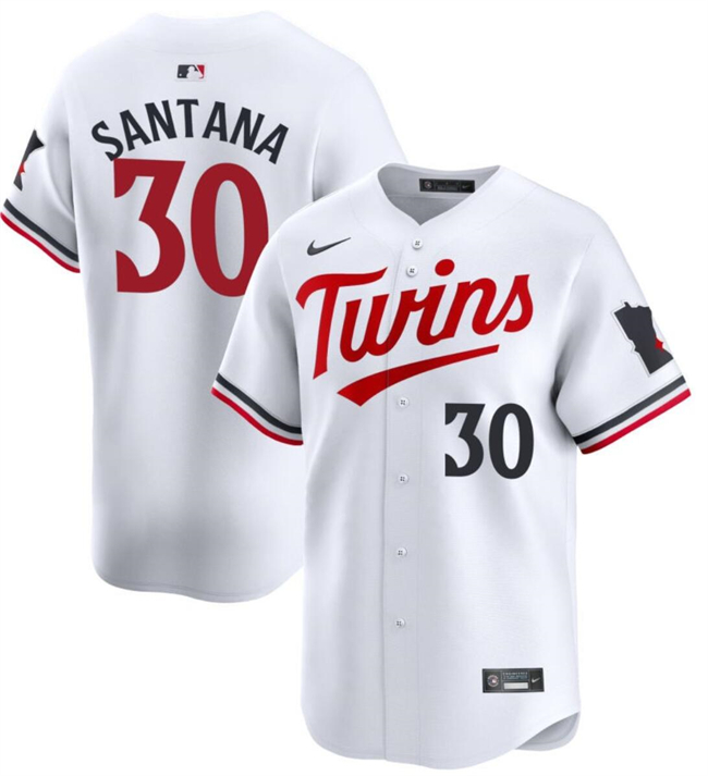 Minnesota Twins #30 Carlos Santana White 2024 Home Limited Cool Base Stitched Jersey - Zenithce