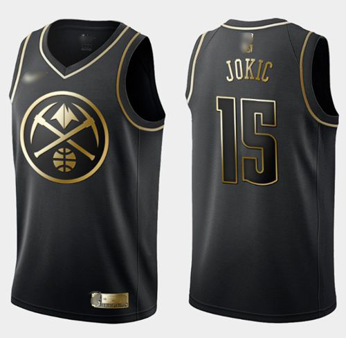 Nuggets #15 Nikola Jokic Black Gold Swingman Limited Edition Jersey - Zenithce