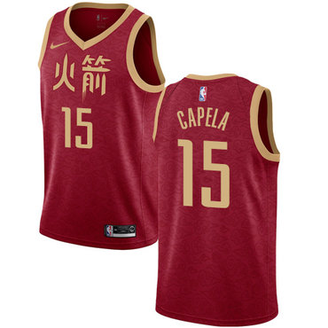 Rockets #15 Clint Capela Red Swingman City Edition 2018-19 Jersey - Zenithce