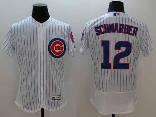Cubs #12 Kyle Schwarber White Flexbase Authentic Collection Stitched Jersey - Zenithce
