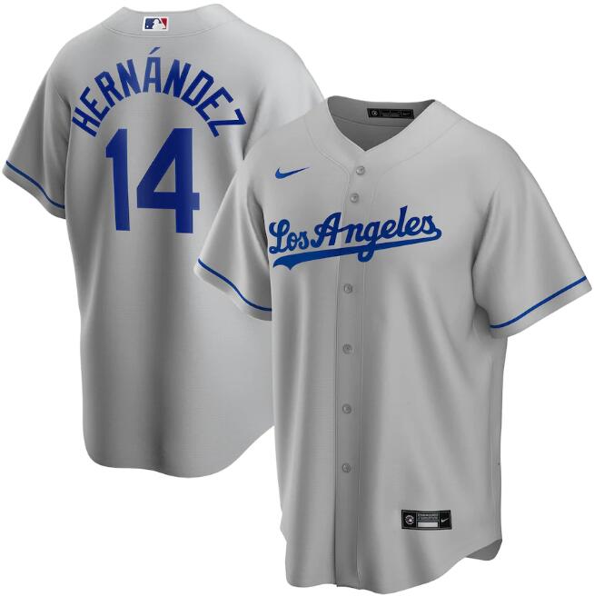 Los Angeles Dodgers Grey #14 Kiké Hernández Cool Base Stitched Jersey - Zenithce