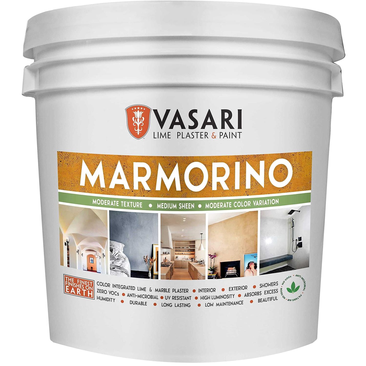VASARI Lime Plaster & Paint Marmorino Plaster Made from Natural Lime and Powdered Marble |color - Zenithce