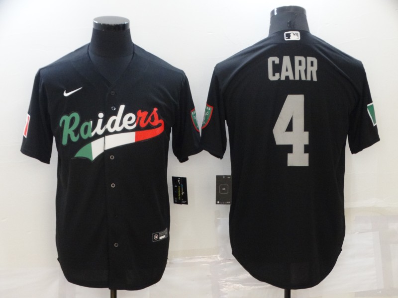 Las Vegas Raiders #4 Derek Carr Black Mexico Stitched Jersey - Zenithce