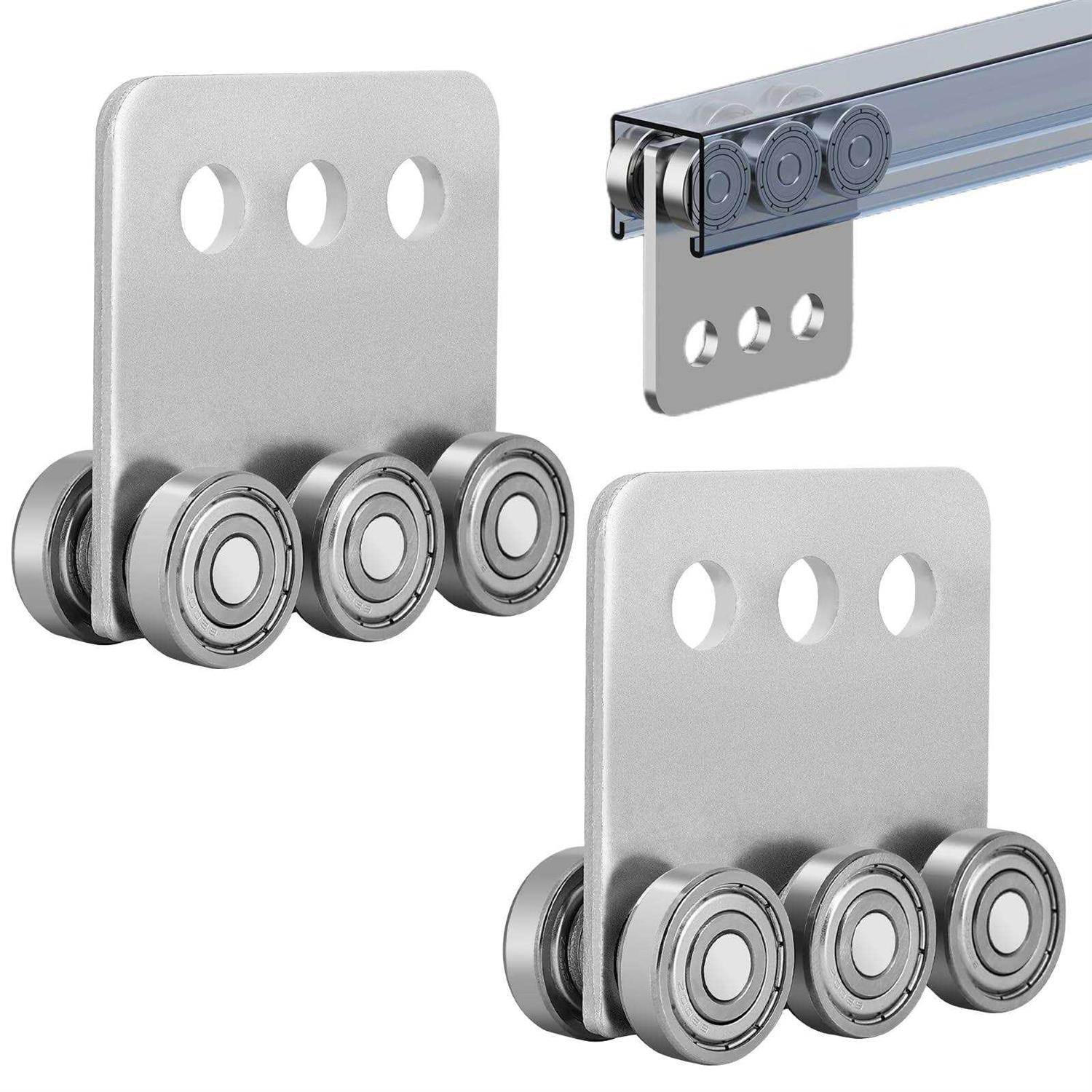 SKTREX 2pcs 4 Wheel Trolley Assembly Rollers Four Bearing Trolley Assembly for 1-58 Wide and All 1-58 or Taller Strut Channel - Zenithce