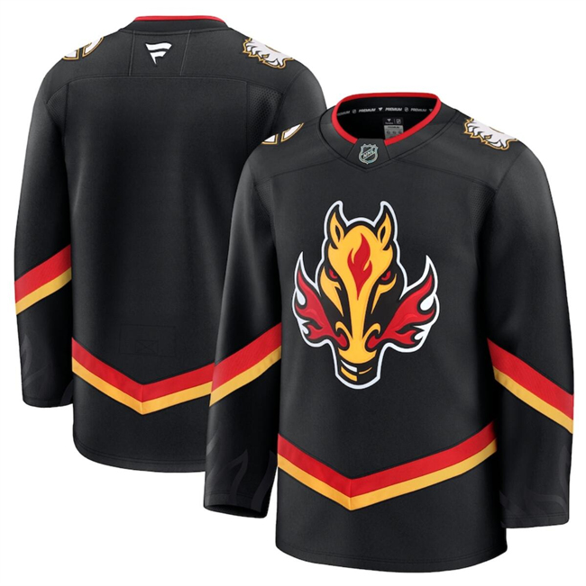 Calgary Flames Blank Black 2024-25 Alternate Stitched Jersey - Zenithce
