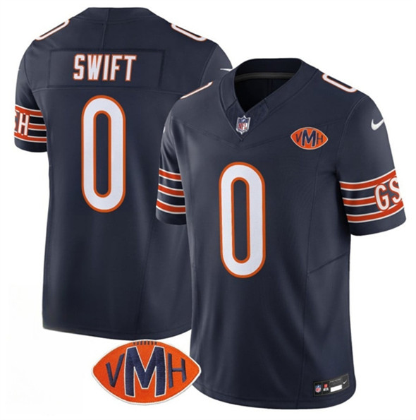 Chicago Bears #0 D'Andre Swift Navy 2025 F.U.S.E. With VMH Patch Vapor Untouchable Limited Football Stitched Jersey - Zenithce