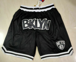 Brooklyn Nets Black Just Don Swingman Throwback Shorts - Zenithce
