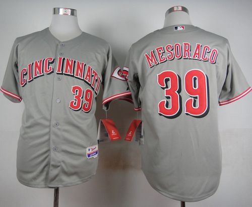 Reds #39 Devin Mesoraco Grey Cool Base Stitched Jersey - Zenithce