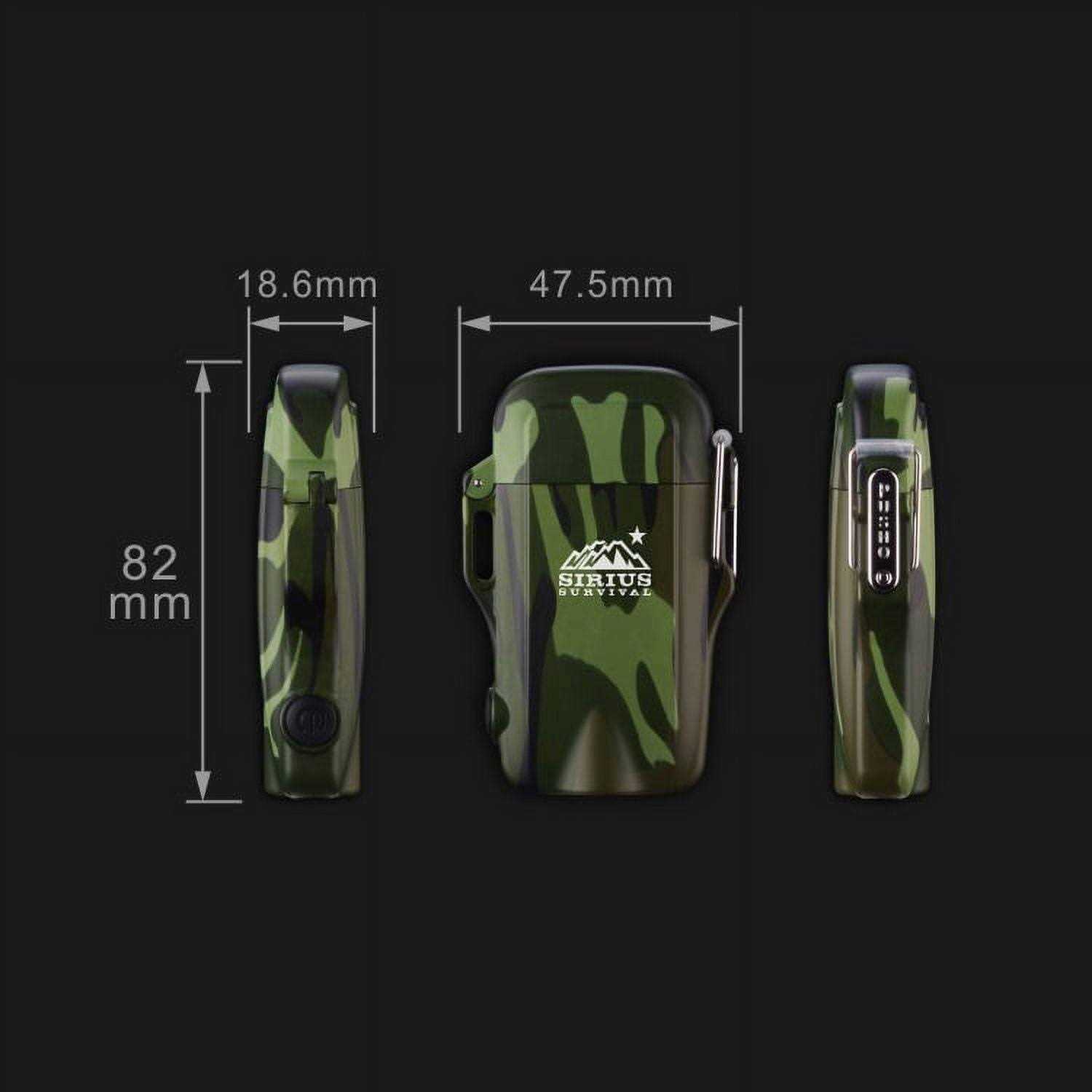Sirius Survival Arc4 Lit Lighter 2.0 Rechargeable Outdoor Waterproof Dual Arc Plasma Lighter with Flashlight & Lanyard - Zenithce