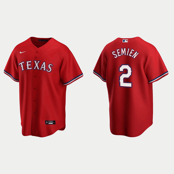 Texas Rangers #2 Marcus Semien Red Cool Base Stitched Baseball Jersey - Zenithce