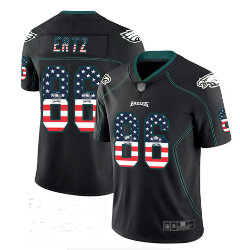 Philadelphia Eagles #86 Zach Ertz Black USA Flag Color Rush Limited Fashion Stitched Jersey - Zenithce