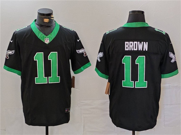 Philadelphia Eagles #11 A. J. Brown Black F.U.S.E. Vapor Untouchable Stitched Jersey - Zenithce