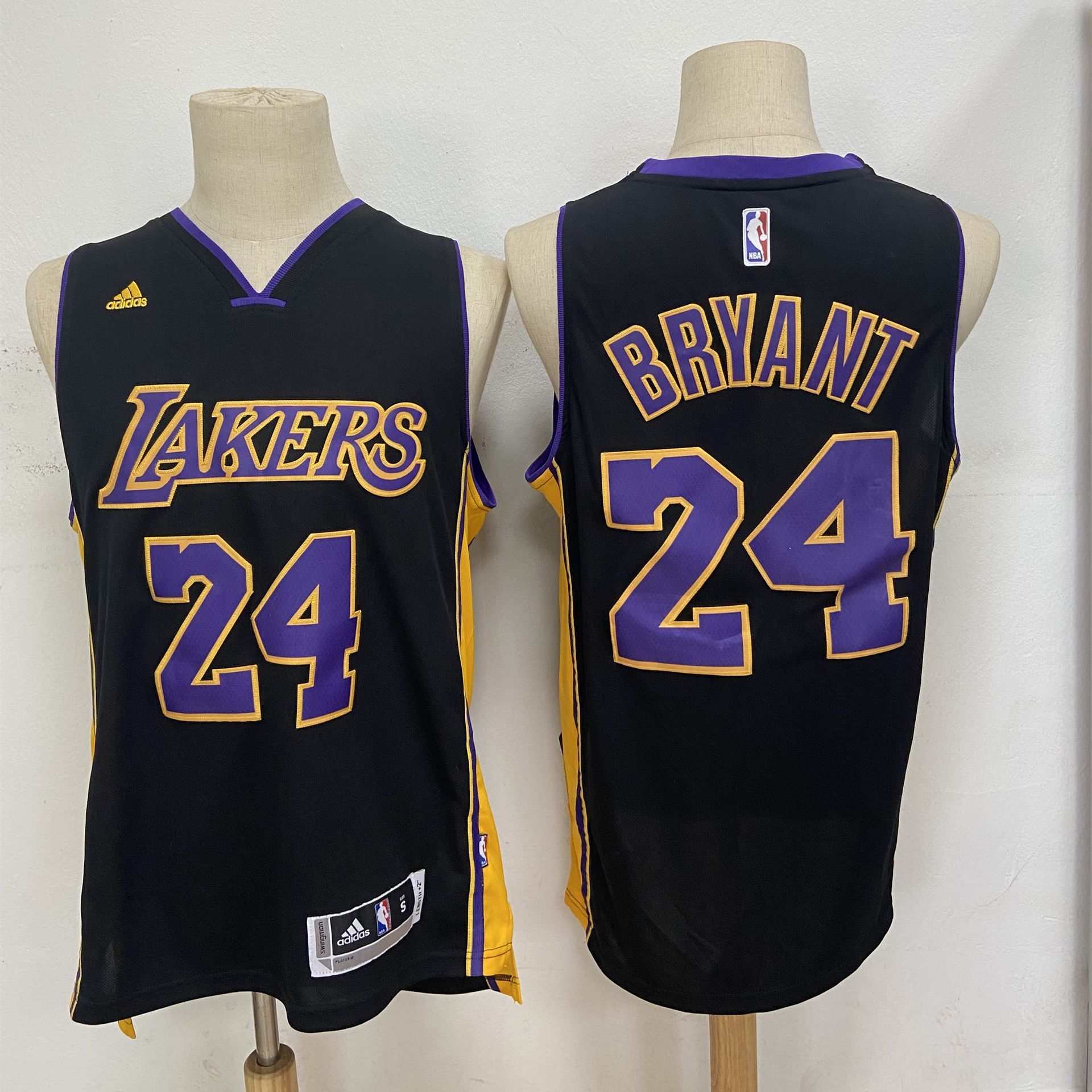 Los Angeles Lakers #24 Kobe Bryant Revolution 30 Swingman New Black With Purple Adidas Jersey - Zenithce