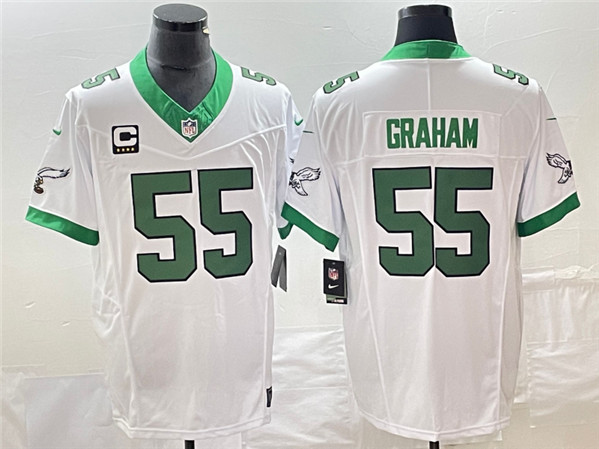 Philadelphia Eagles #55 Brandon Graham White 2023 F.U.S.E. With C Patch Vapor Untouchable Stitched Jersey - Zenithce