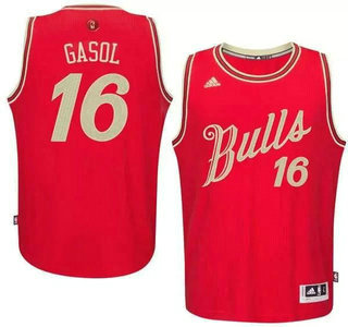 Chicago Bulls #16 Pau Gasol Revolution 30 Swingman 2015 Christmas Day Red Jersey - Zenithce