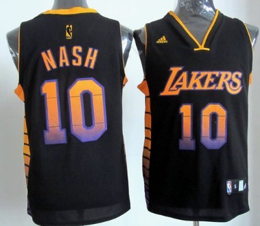 Los Angeles Lakers #10 Steve Nash 2012 Vibe Black Fashion Jersey - Zenithce