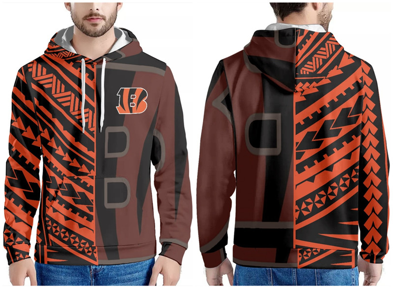 Cincinnati Bengals Orange Black Pullover Hoodie - Zenithce