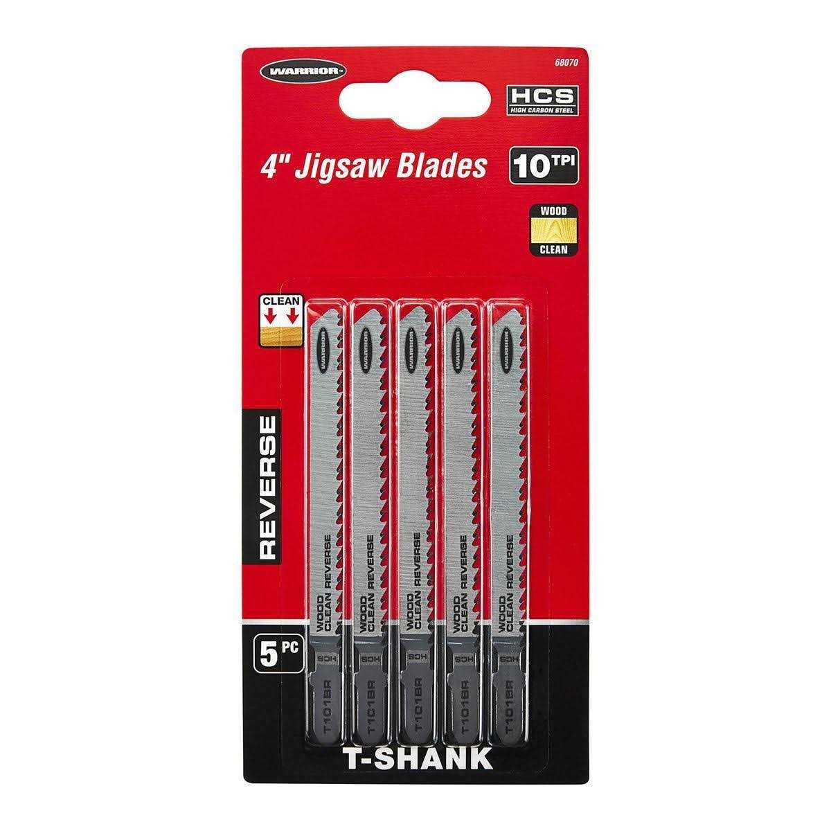 Warrior 4 in. 10 TPI T-shank General Purpose Metal High Speed Steel Jig Saw Blades - Zenithce
