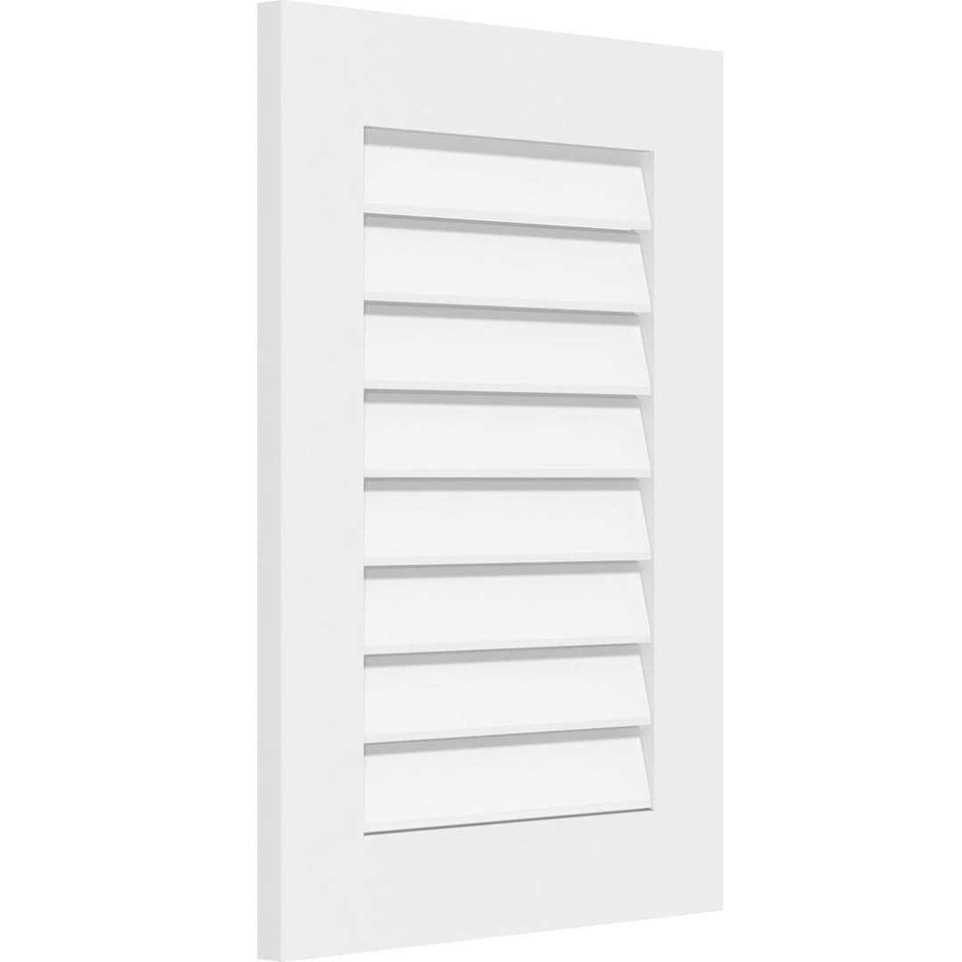 Vertical Functional Gable Vent with Flat Trim Frame Ekena Millwork GVPVE - Zenithce
