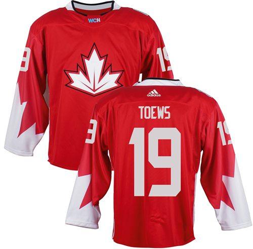Team CA. #19 Jonathan Toews Red 2016 World Cup Stitched Jersey - Zenithce