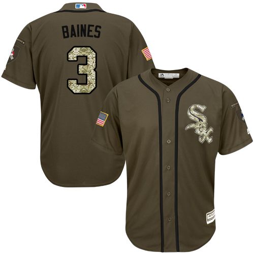 White Sox #3 Harold Baines Green Salute To Service Stitched Jersey - Zenithce