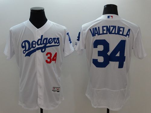 Dodgers #34 Fernando Valenzuela White Flexbase Authentic Collection Stitched Jersey - Zenithce