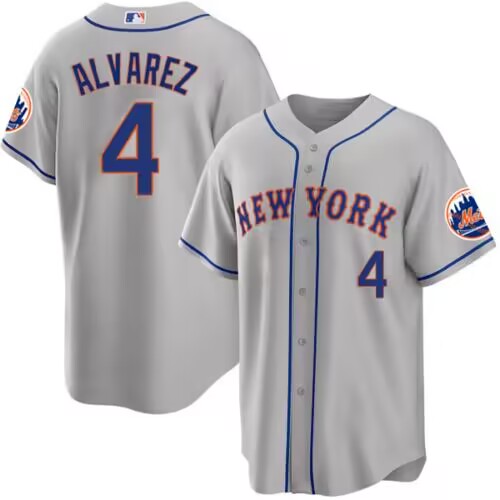 New York Mets #4 Francisco Álvarez Gray 2023 Cool Base Stitched Jersey - Zenithce