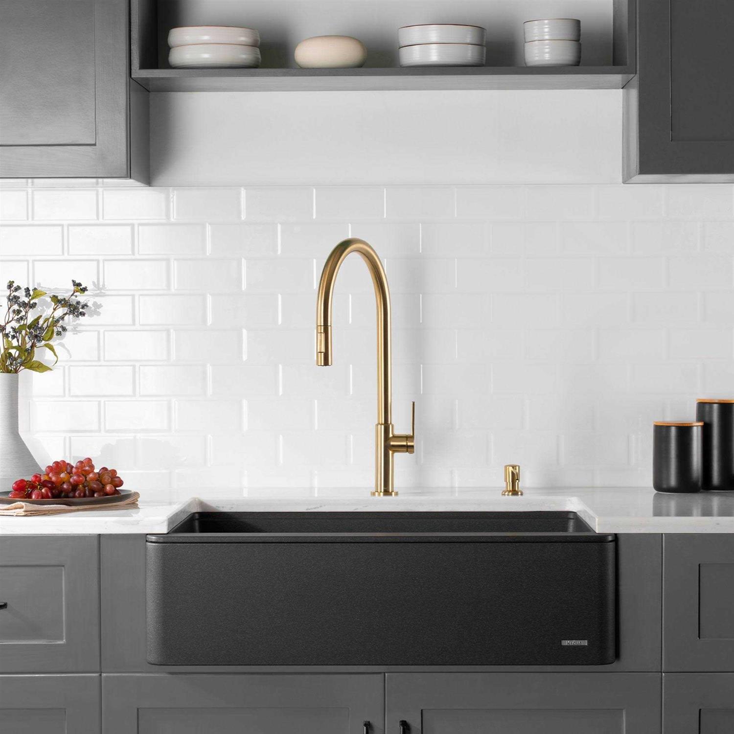 Kraus KPF-1673SFSMB Nolen Spot Free Dual Function Pull-Down Kitchen Faucet - Zenithce