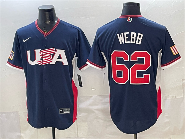 USA #62 Logan Webb Navy 2026 World Classic Road Stadium Stitched Jersey - Zenithce