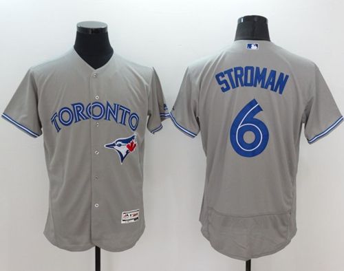 Blue Jays #6 Marcus Stroman Grey Flexbase Authentic Collection Stitched Jersey - Zenithce